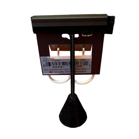 Napier White & Silver Drop Hoop Lever Back Earrings. - Picture 5 of 6